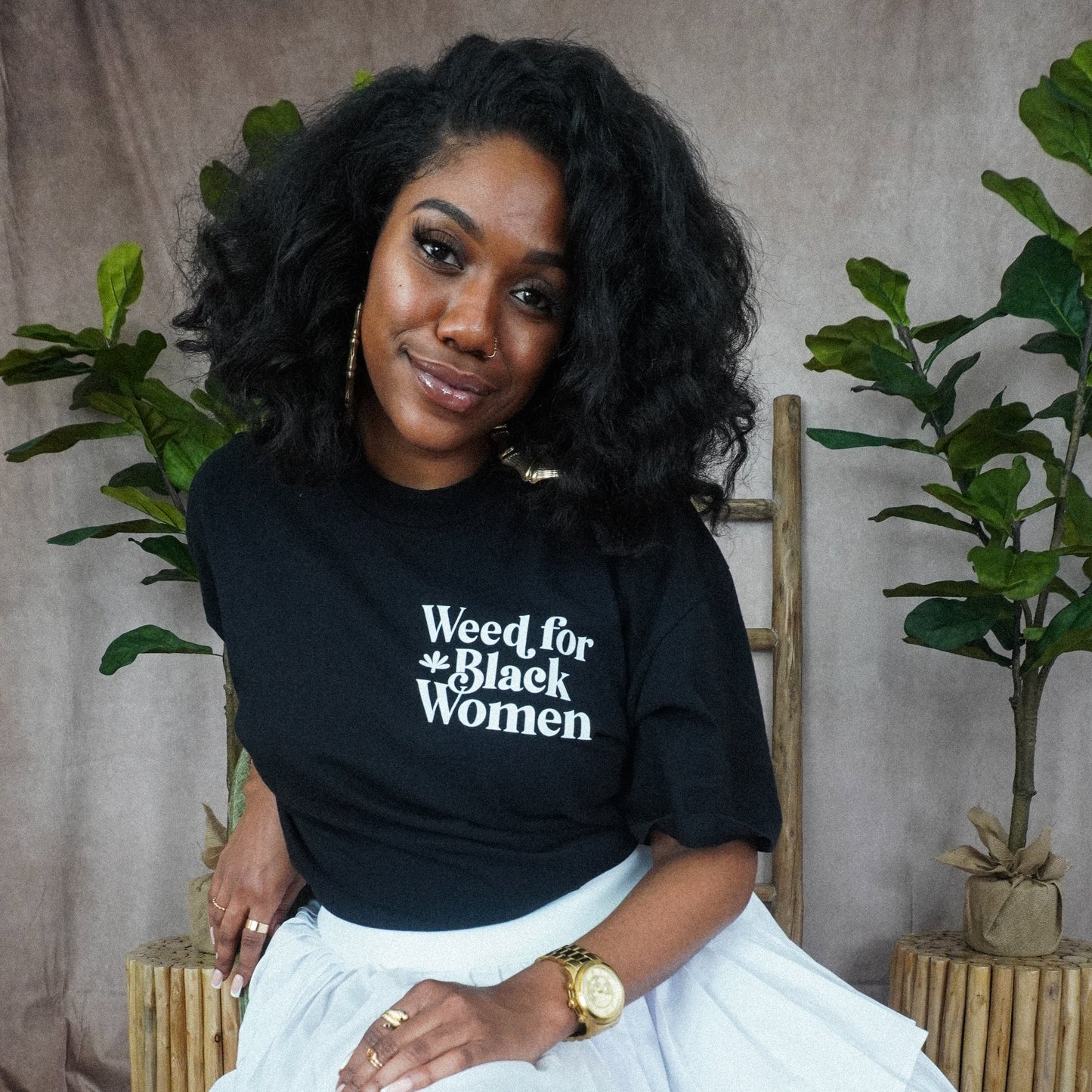 Weed For Black Women Left Pocket Logo T-Shirt