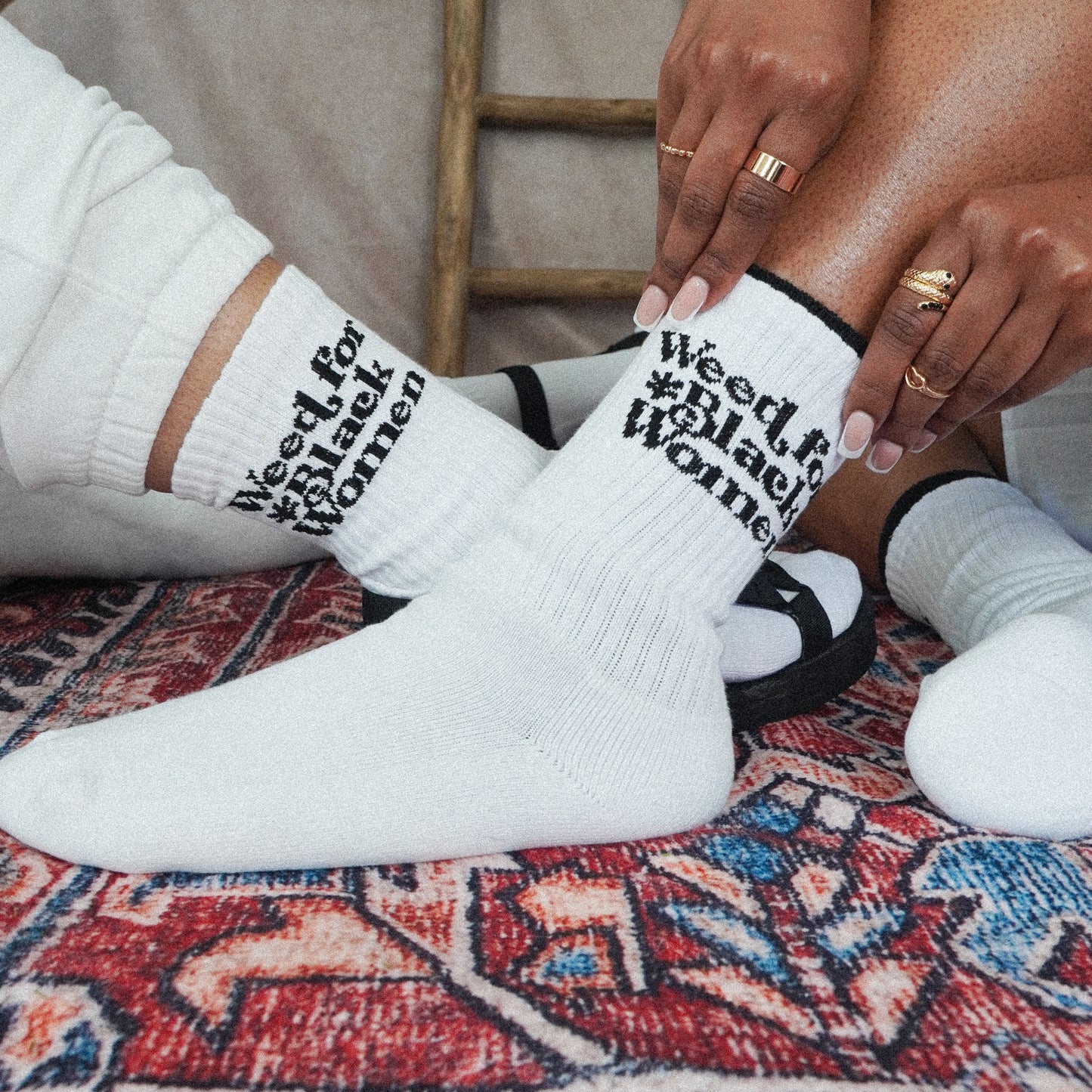 Weed For Black Women Logo Socks